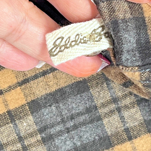 Eddie Bauer Mens Flannel Shirt Sz Medium Multicolor Plaid Heavy Cotton Button Up - Picture 6 of 11
